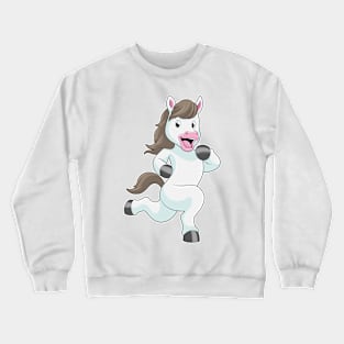 Horse as Runner at Running Crewneck Sweatshirt